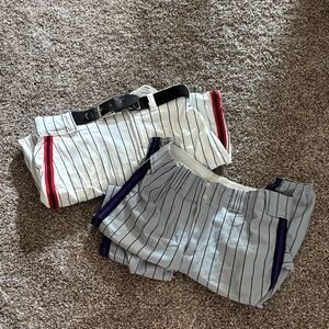 Striped men’s Softball pants with one Belt (bundle)